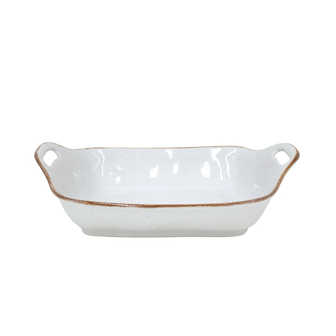 Sardegna White Large Rectangular Baker with Handles