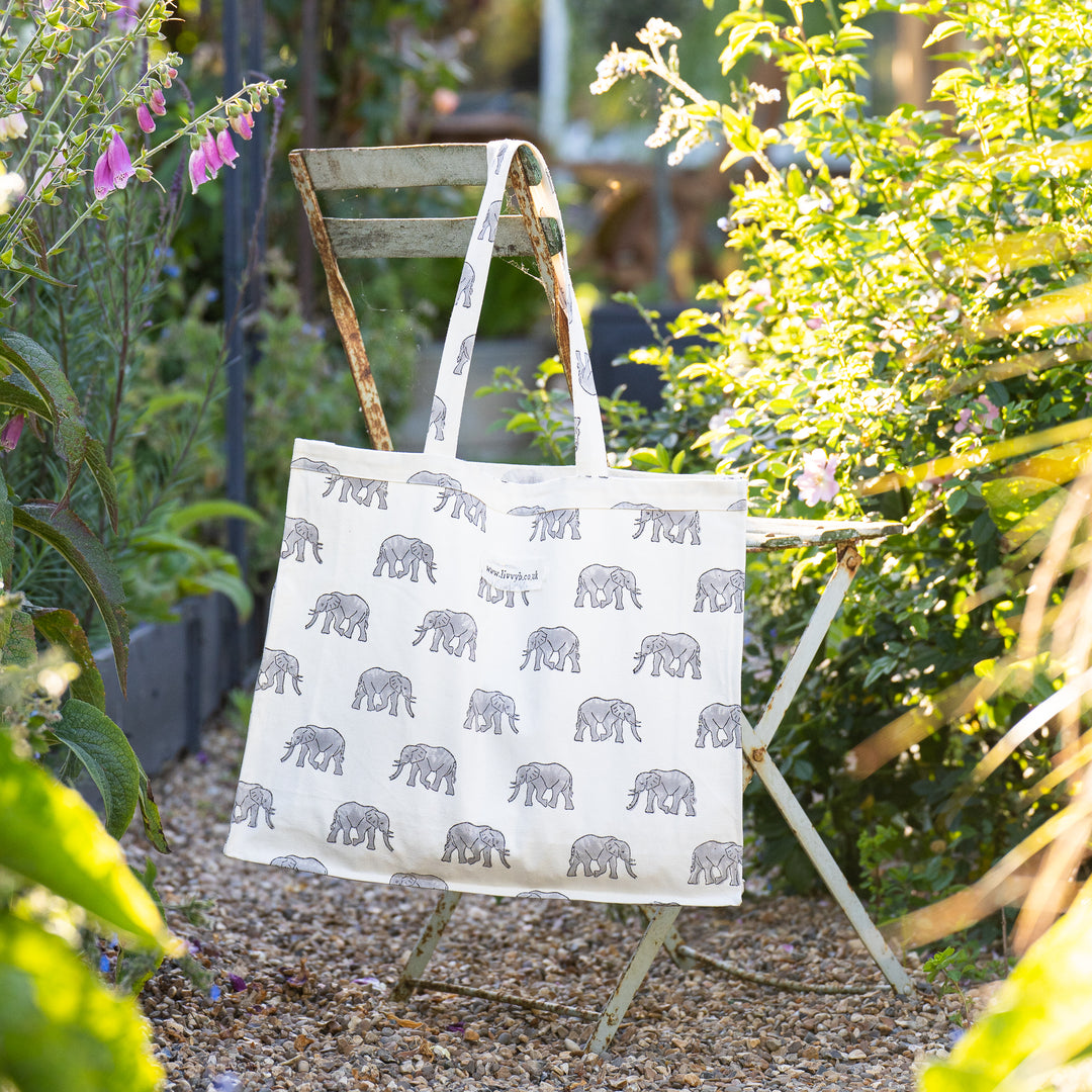 Elephant Tote Bag (Grey)