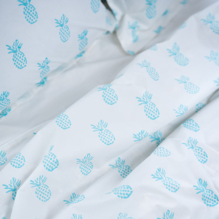 Pineapple Bedding Set (Turquoise)