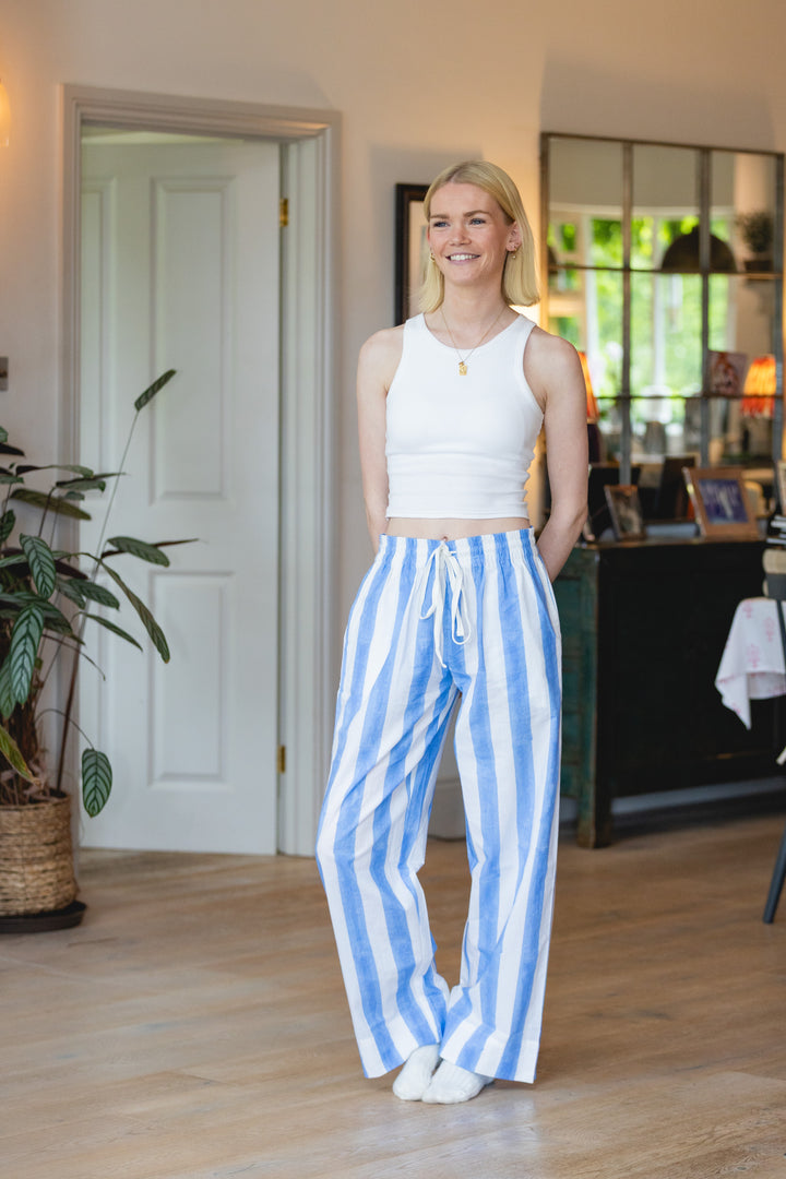 Stripe PJ Bottoms (Cornflower Blue)