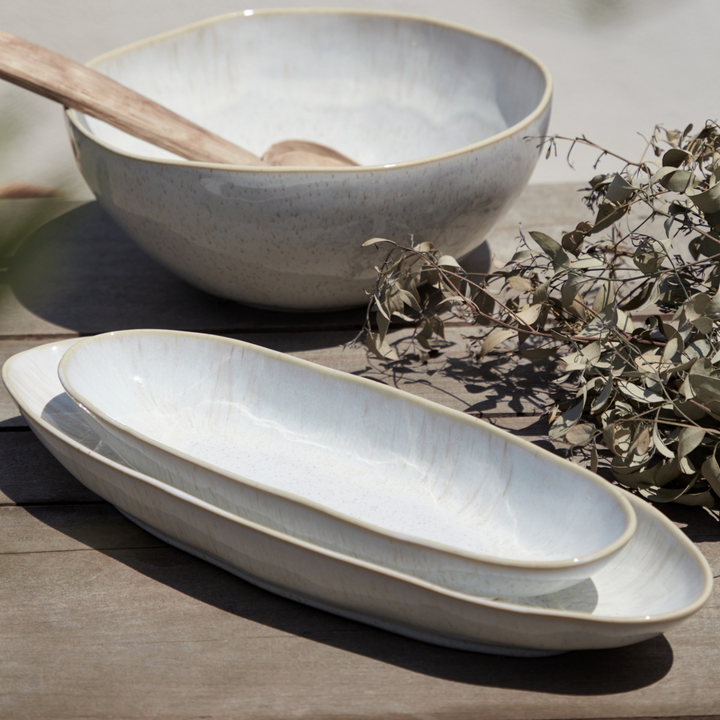 Eivissa Sand Beige Small Oval Platter 33cm