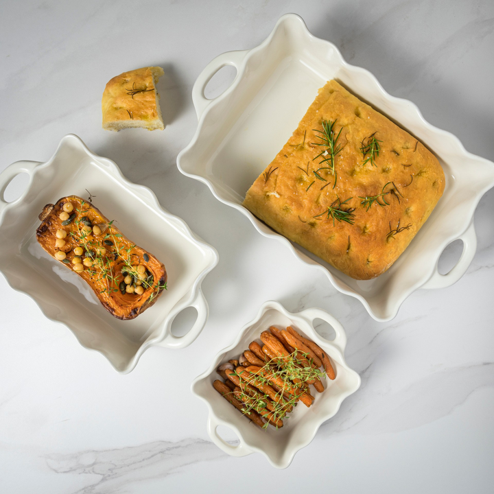 Cook & Host Small White Rectangular Baker