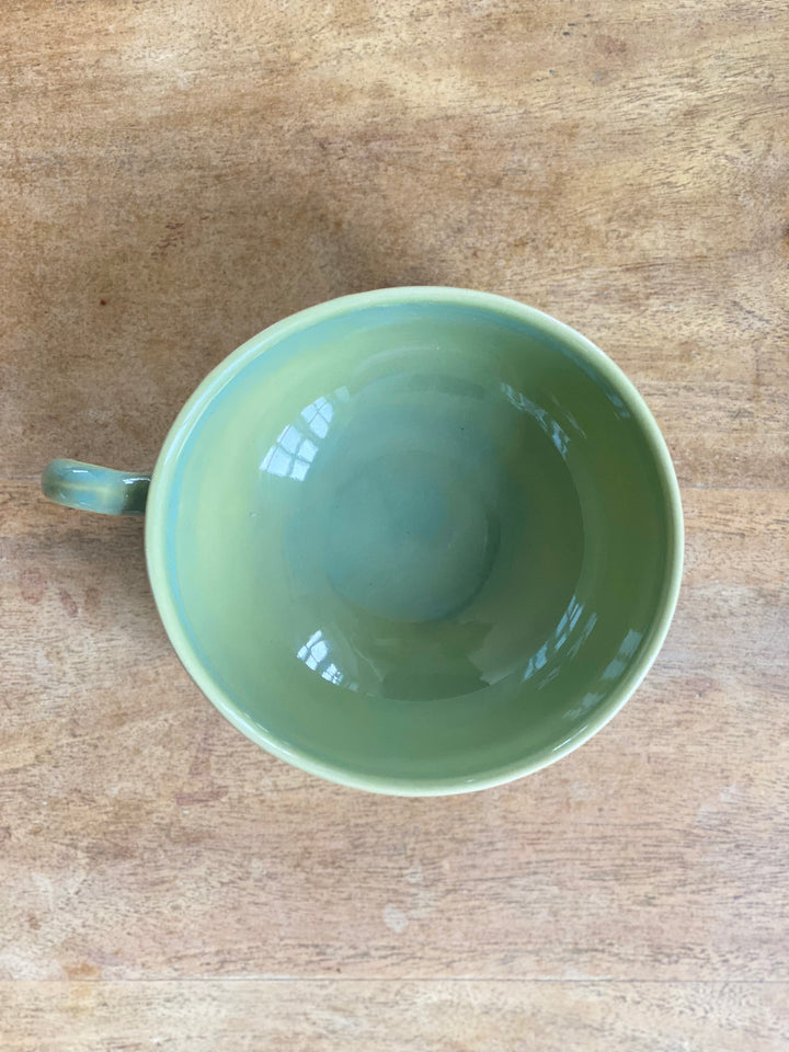 Actual Emeraude Blue Bowl With Handle 15cm