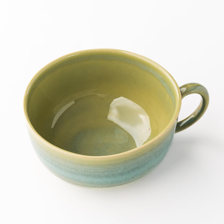 Actual Emeraude Blue Bowl With Handle 15cm
