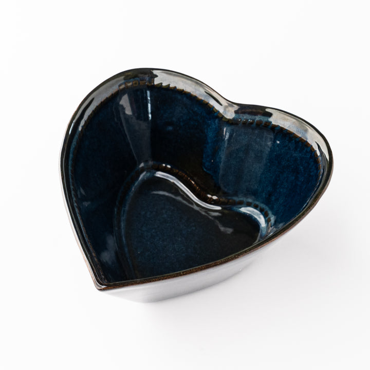 Bleu Abysse Heart Shaped Dish 16cm