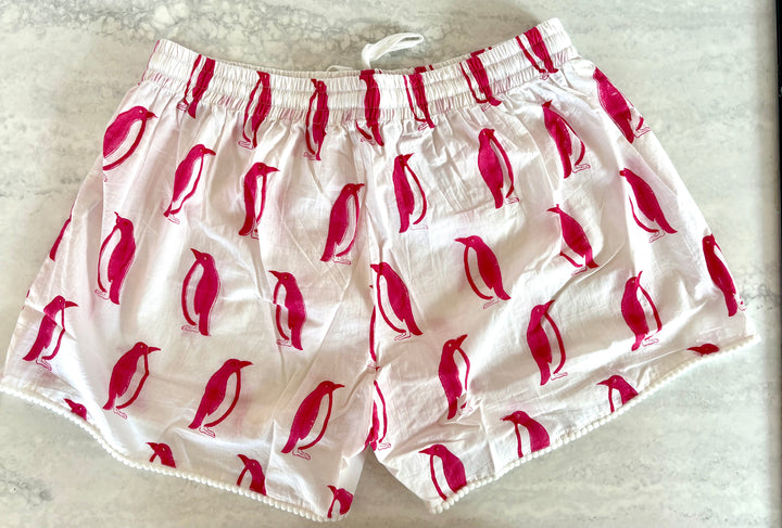 Penguin Pyjama Shorts (Pink)