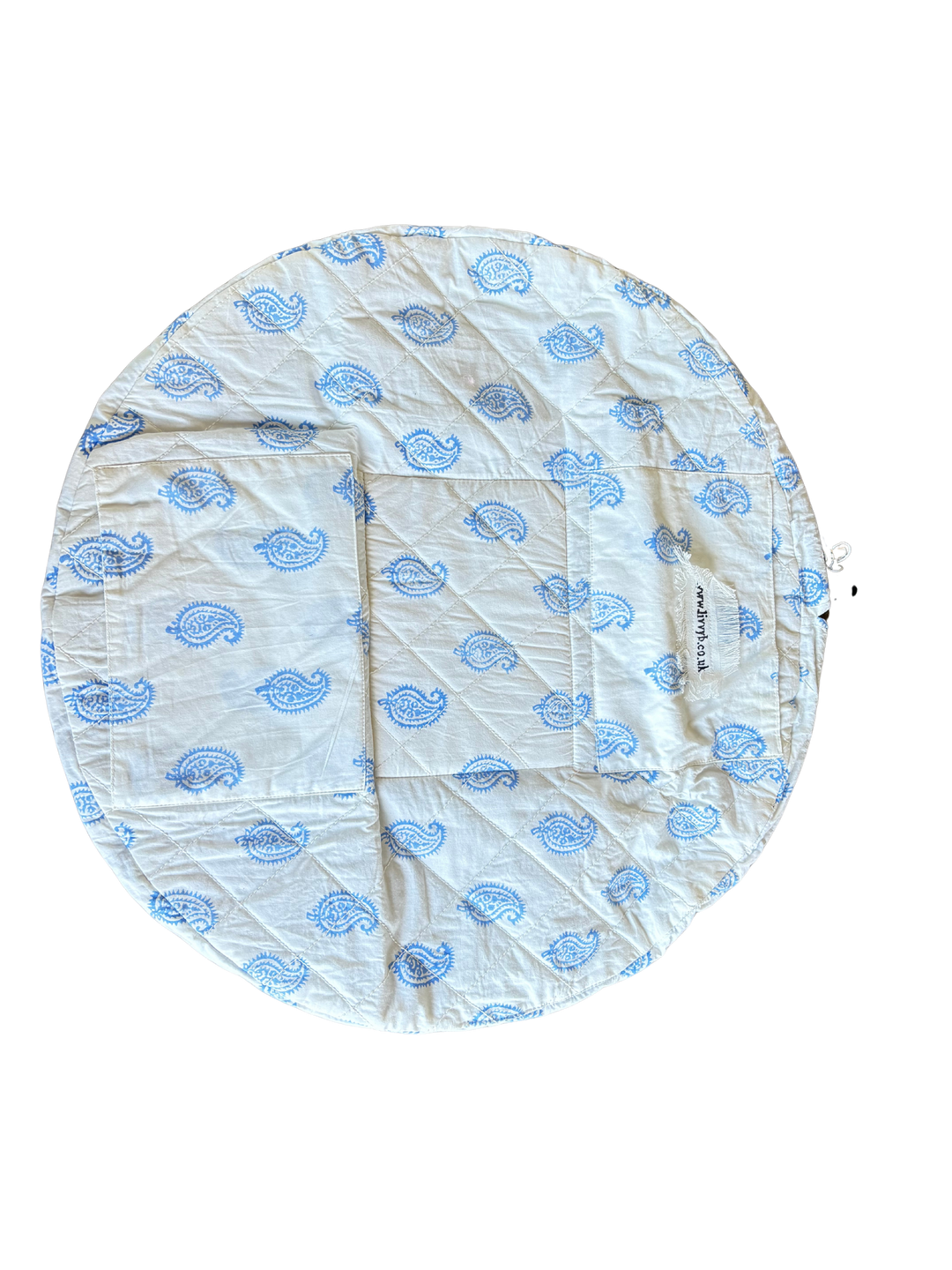 Paisley Lay Flat Makeup Bag (Blue)