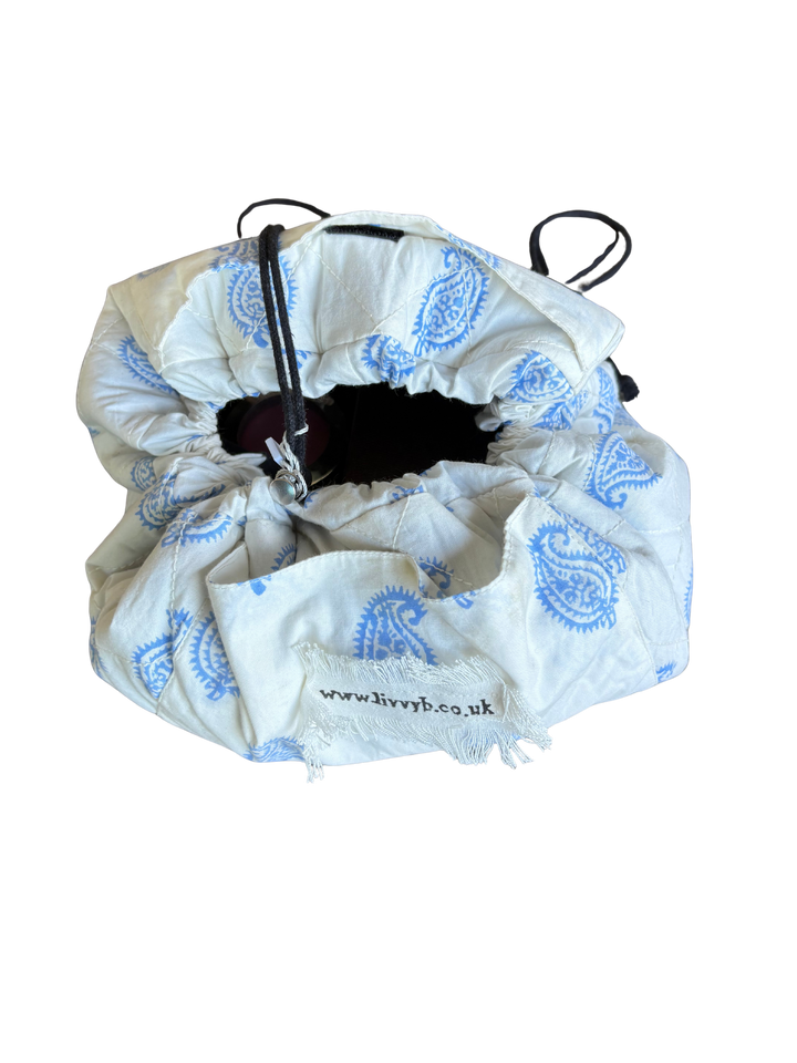 Paisley Lay Flat Makeup Bag (Blue)