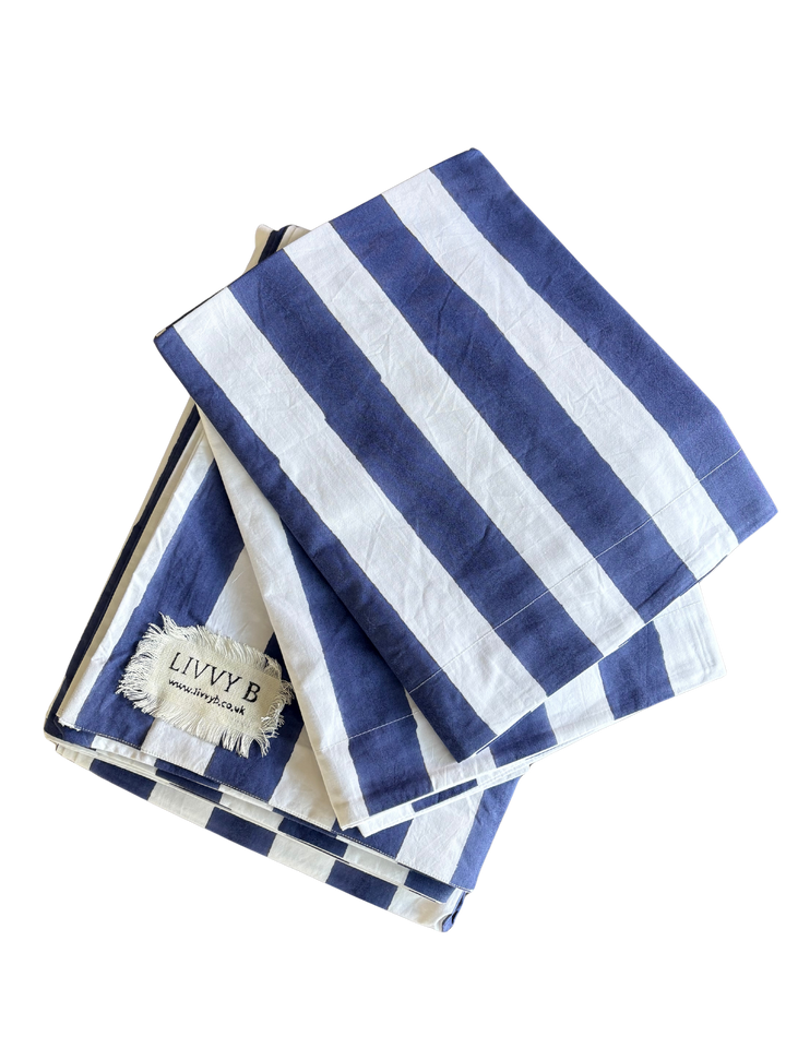 Stripe Bedding (Dark Blue)