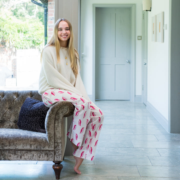 Penguin PJ Bottoms (Pink & Black/White)