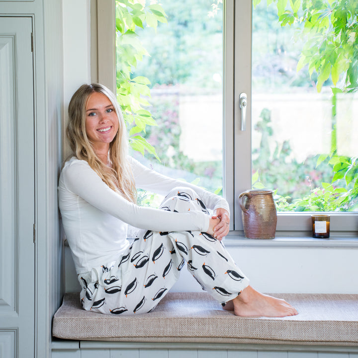 Penguin PJ Bottoms (Pink & Black/White)