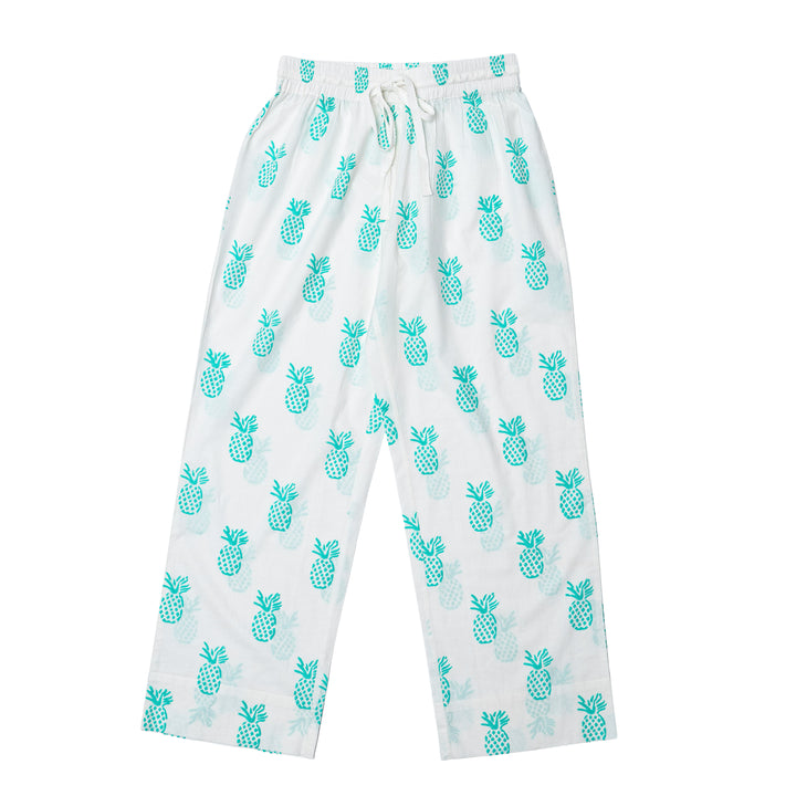 Pineapple PJ Bottoms (Aqua Green)