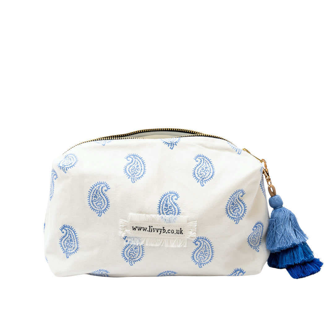 Paisley Wash Bag (Blue)