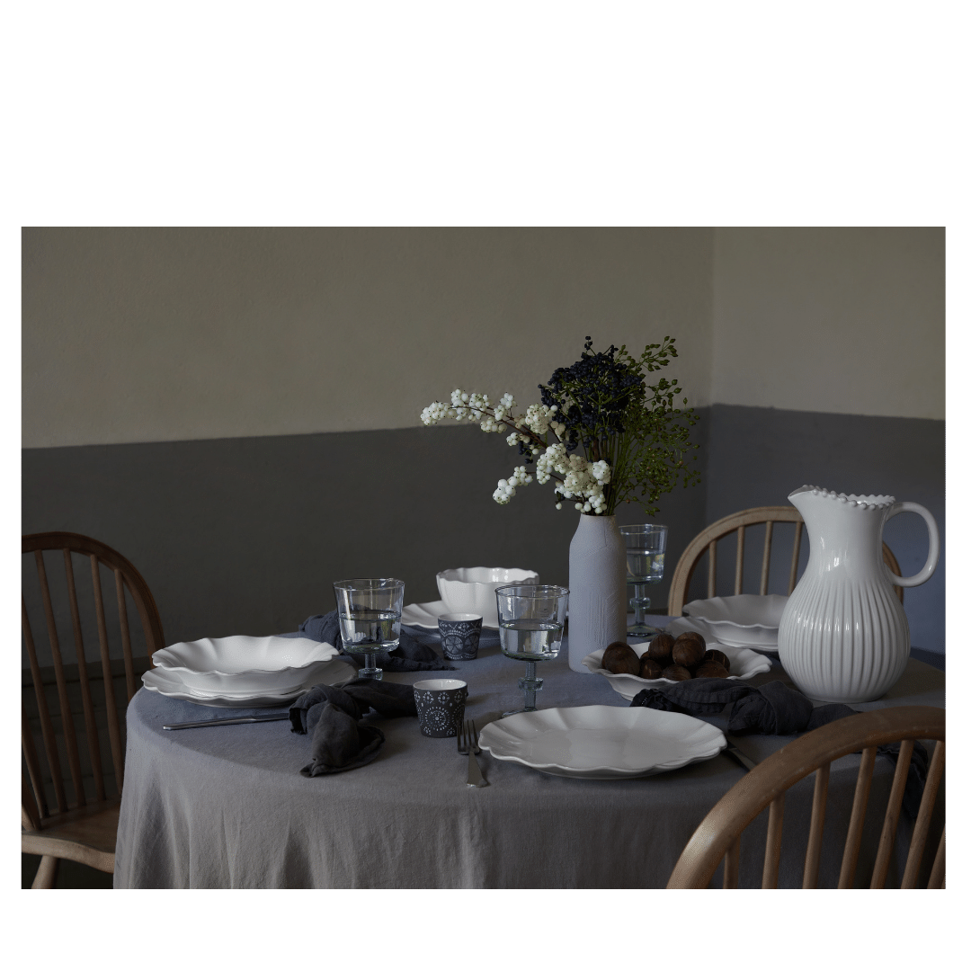 Rosa White Serving Bowl