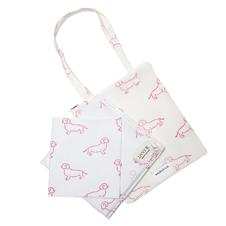 Dachshund Bedding Set (Pink)