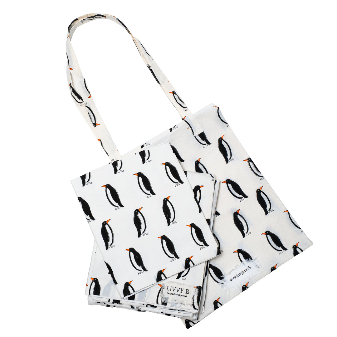 Penguin Bedding Set (Black &amp; White)