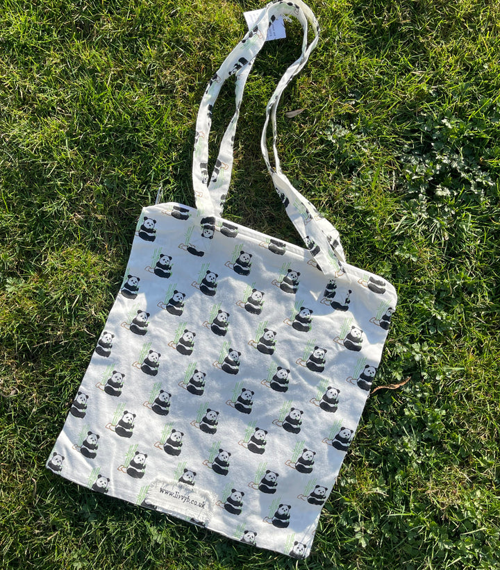 Panda Zipped Tote Bag