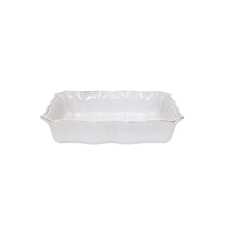 Impressions White Medium Rectangular Baker