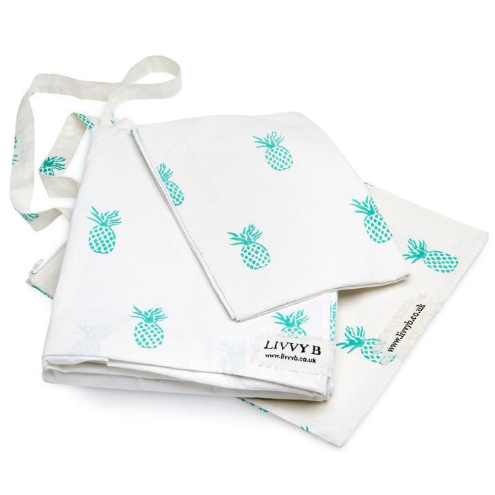 Pineapple Bedding Set (Aqua)