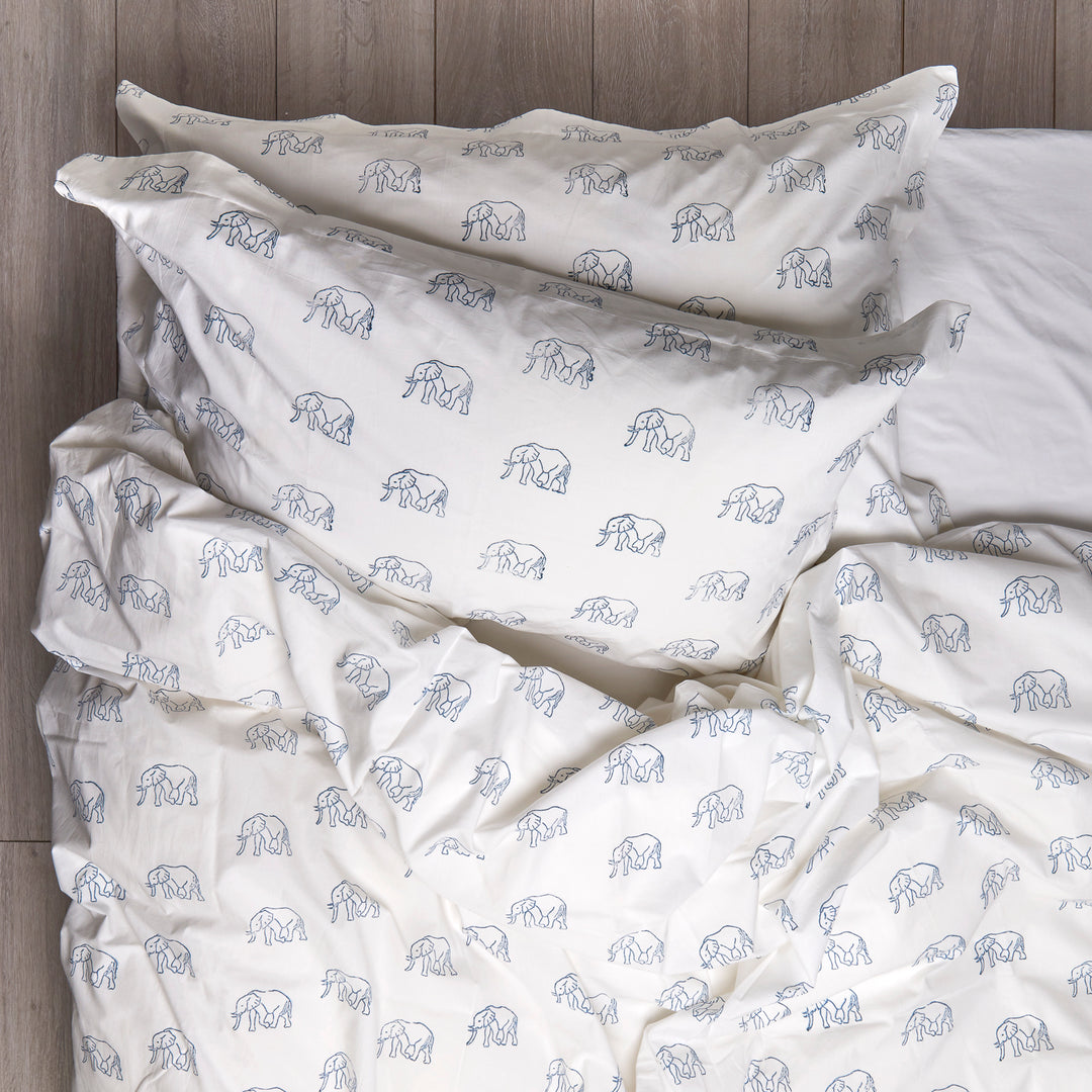 Blue Elephant duvet cover set