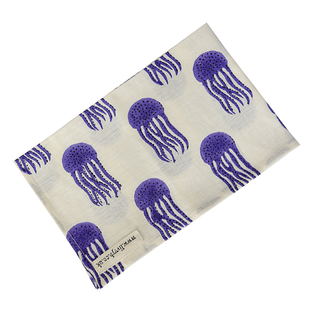 Jellyfish Linen Tea Towel