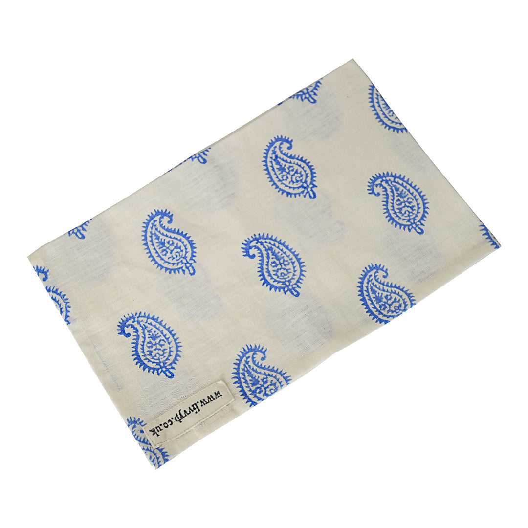 Paisley Linen Tea Towel (Blue)