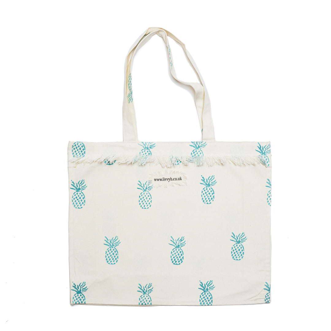 Pineapple Tote Bag (Aqua)