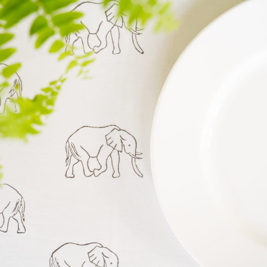 Elephant Tablecloth (Grey)