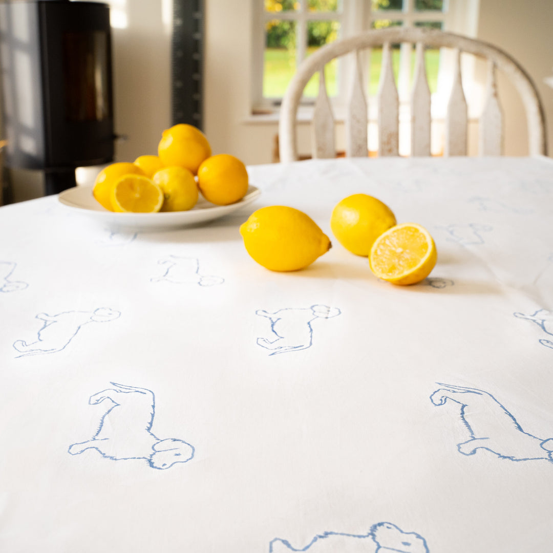 Dachshund Tablecloth (Blue)