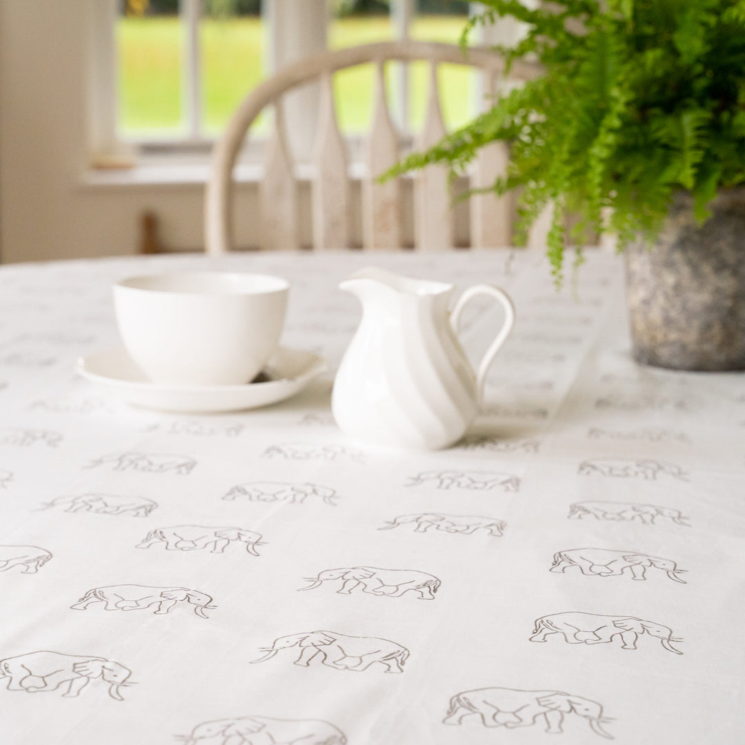 Elephant Tablecloth (Grey)